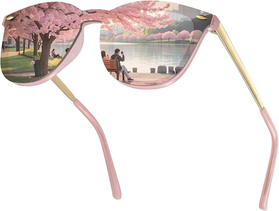 JIM HALO Rimless Mirrored Sunglasses for Men Women One Piece Reflective