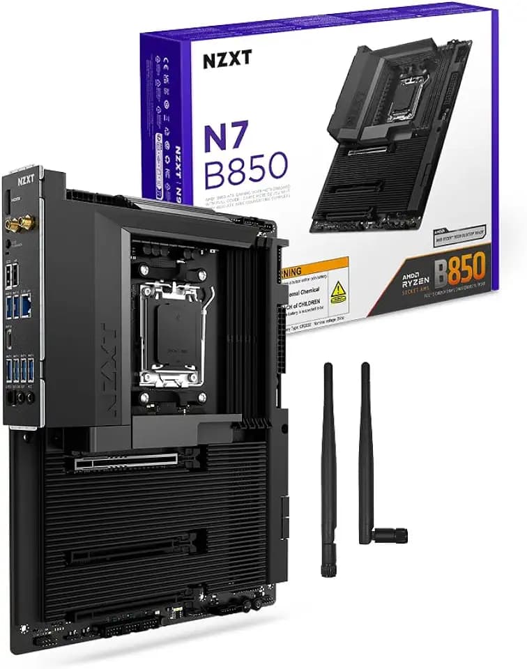 NZXT N7 B850 - AMD B850 AM5 ATX Motherboard - Black