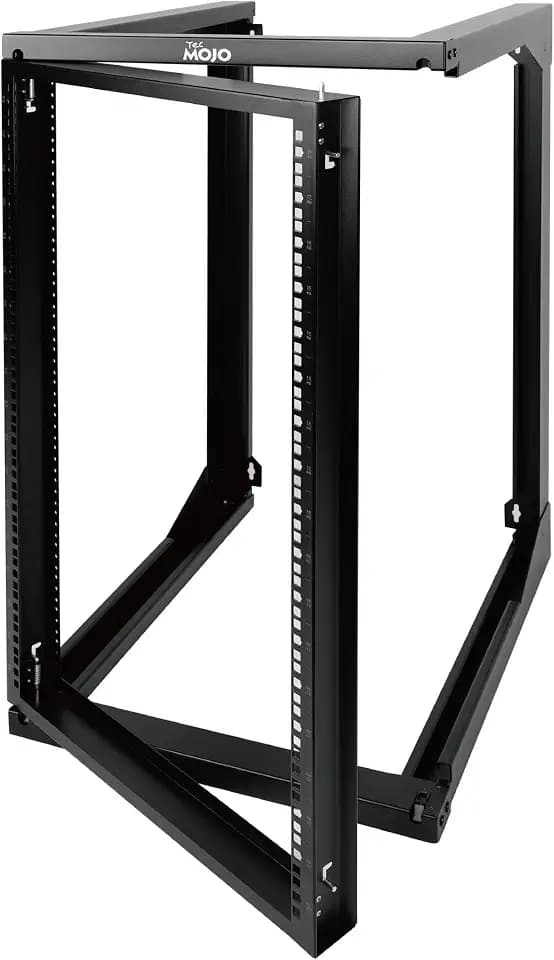 Tecmojo 18U Wall Mount Server Rack, Open Frame Network Rack for 19" Computer/AV/Data/IT/Media Equipment, 24" Depth, 16" Apart Mounting Holes, Swing Gate, Square and Tapped Holes