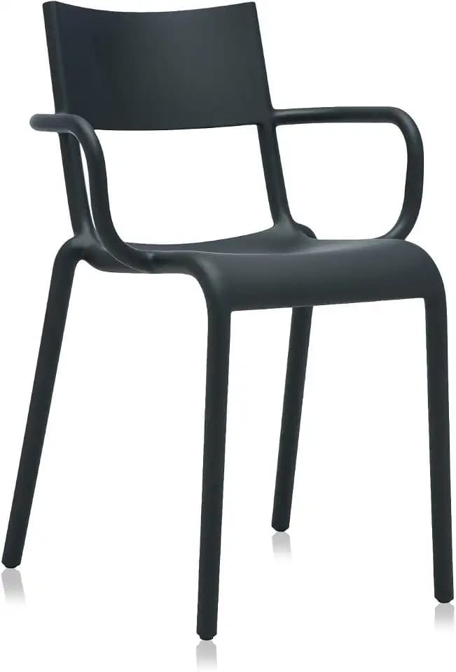 Kartell Generic A Armlehnstuhl, Plastik, Schwarz, 79 x 52.5 x 52 cm, 2 Einheiten