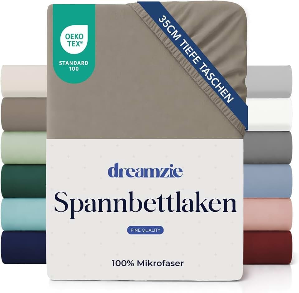 Dreamzie - Spannbettlaken 200x200cm - 100% Mikrofaser - 35cm hoher Steg