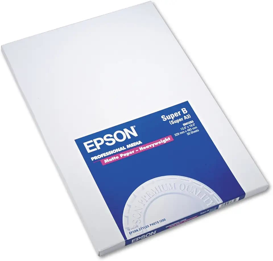 Epson Premium Presentation Paper Matte (13x19 Inches, 50 Sheets) (S041263), White, Super B Size