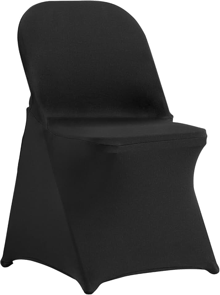 VEVOR Elastic Spandex Folding Chair Cover Universal Fit Chair Cover Removable Washable Protective Sofa Cover for Weddings, Festivals, Banquets, Parties, Celebrations, Dinners (Black-c, 30PCS)