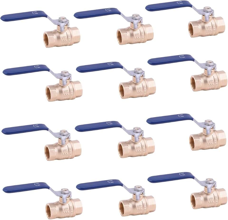 LD Valve- 1/2-in FPT Full Port LF Brass Ball Valve, Female Threaded (12-Pack)