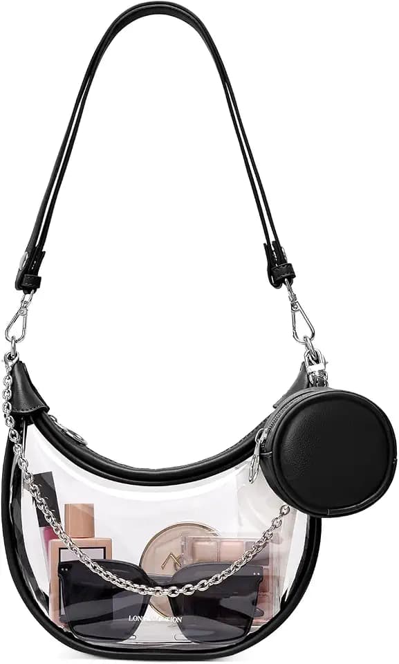 LONG VACATION Clear Bag for Stadium Events, Clear Purses for Women