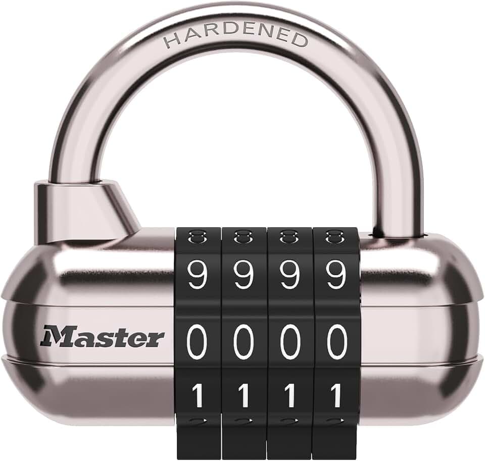 Master Lock Resettable Combination Padlock, 4-Digit Code, 1523BLKEC