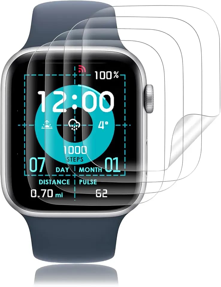 Carantee 4 Stück für Panzerglas für Apple Watch Series 4/5/6/se (40mm) Schutzfolie, Hohe Empfindlichkeit TPU Schutz Folie für Watch 40mm Schutzglas, HD Blasenfrei Fingerabdruck se Displayschutz