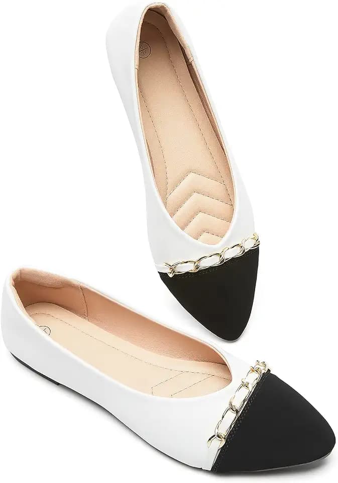 Women's Black Flats Shoes,Pointed-Toe Dress Shoes,Ballet Flats Comfortable