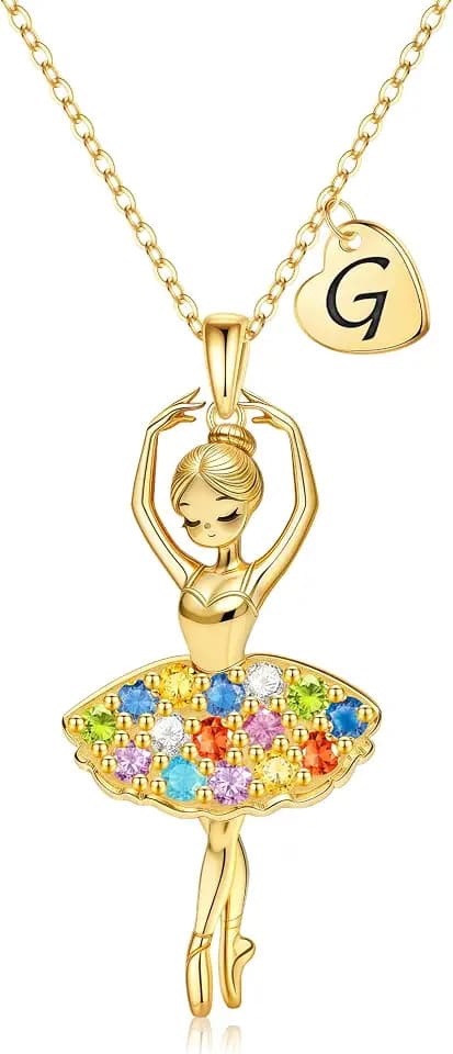 Dance Recital Gifts for Girls, Ballet Ballerina Necklace for Girls