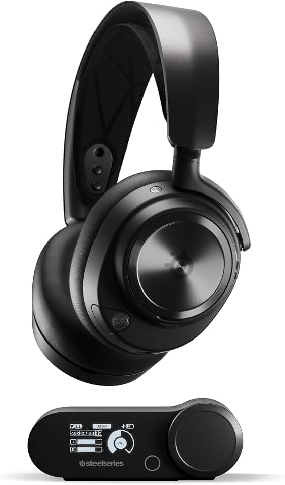 SteelSeries Arctis Nova Pro Wireless -Gaming-Headset -Multi-System -Magnetische Neodym-Treiber -Active Noise Cancellation -Infinity Power System -ClearCast Gen 2-Mikrofon -PC, PS5, PS4, Switch, Mobile