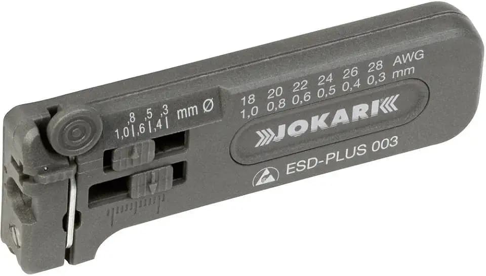 JOKARI®original Mikro-Präzisions-Abisolierwerkzeug antistatisch ESD-Plus 003 zum Abisolieren von feinen Leitern und Litzen AWG 28 bis 18/0,30 bis 1,00 mm Ø, Art.Nr. 40029
