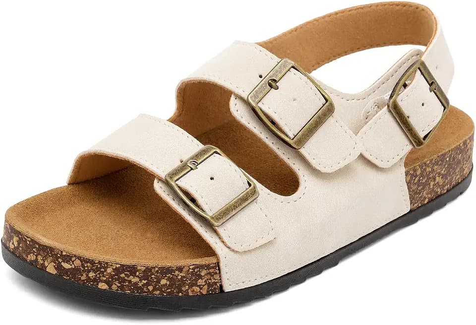 Cork Footbed Sandals for Women, Mens Sandals with Back Strap