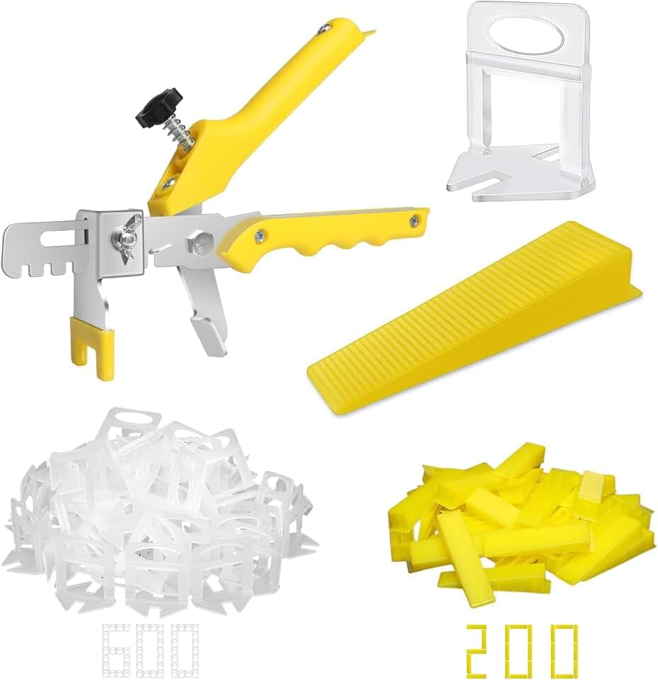 DGSL Tile Leveling System with Plier, 600 Tile Spacers 1/8" and 200 Wedges