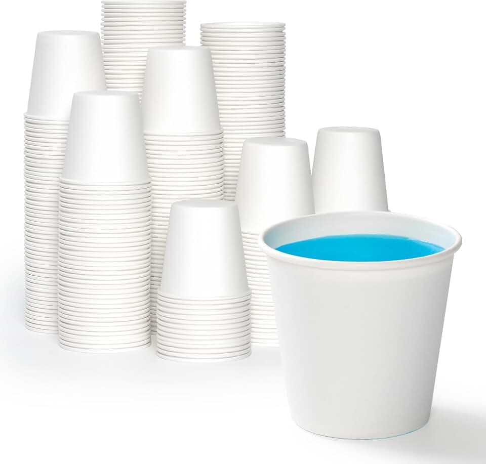 LITOPAK 1000 pack 3 oz Paper Cups, White Disposable Bathroom Cups