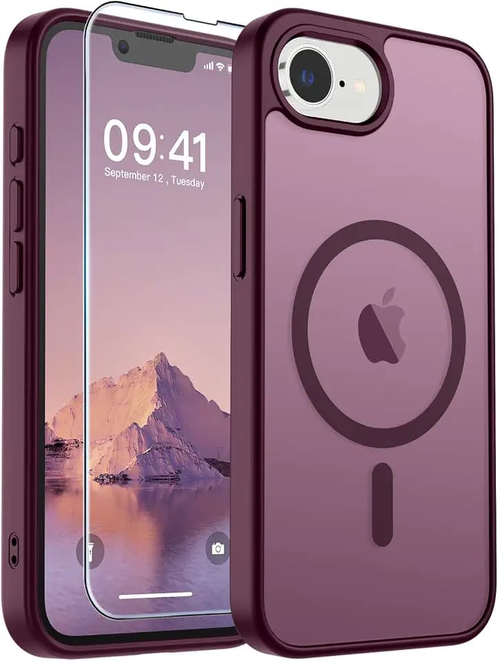 SUPFINE Magnetic for iPhone 17e Case/iPhone 16e Case Wine Red
