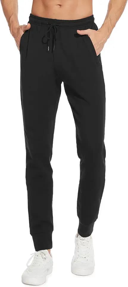 SEVEGO Men's 32"/34"/36"/38" Tall Inseam Lightweight Cotton Joggers Extra Long Sweatpants Athletic with Zipper Pockets
