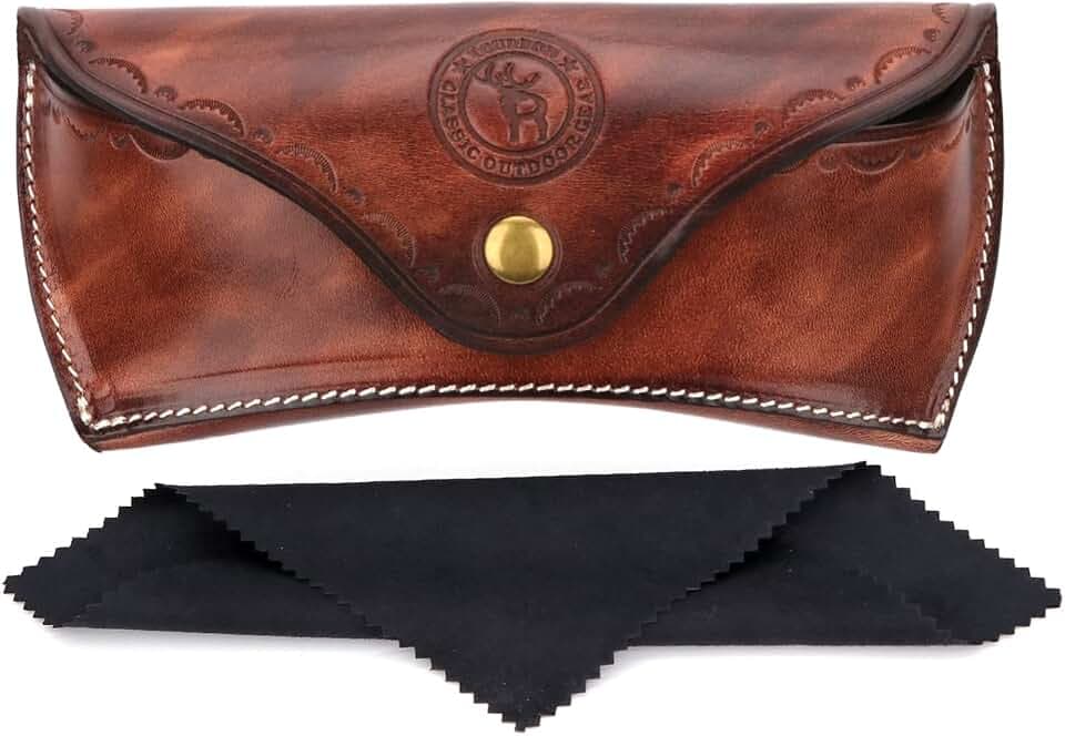 Unisex Deluxe Brillenetui aus Leder, harte Aufbewahrungsbox für Lesebrille und Sonnenbrillen