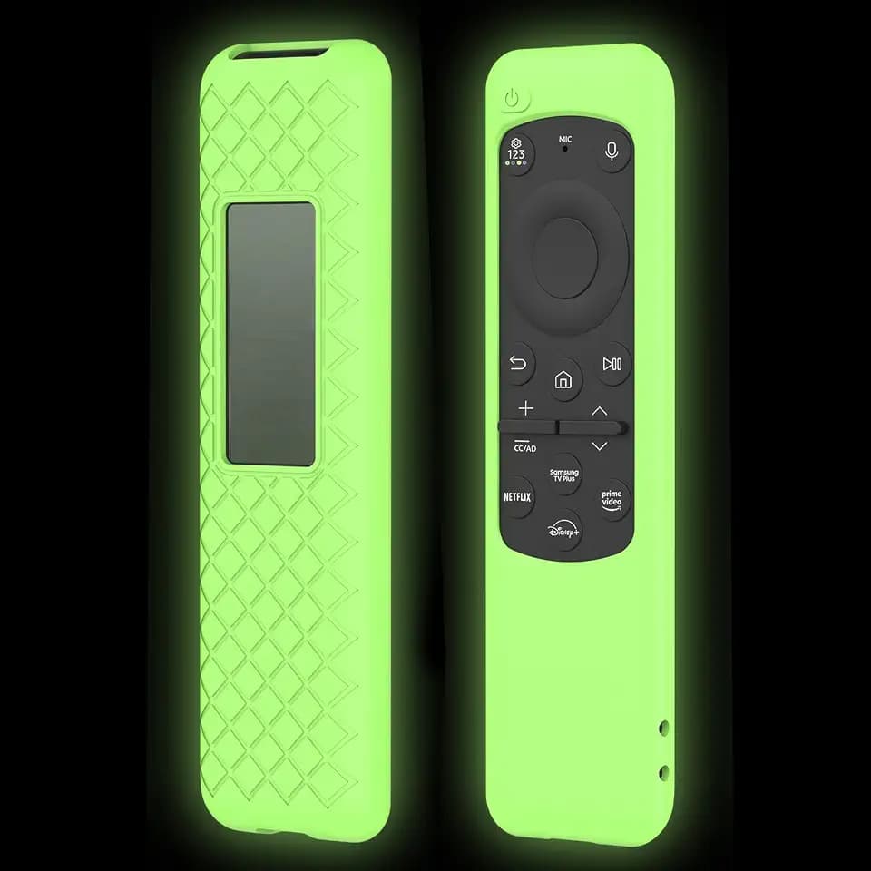 BN59-01455A Cover for Samsung Q60 Q70 Q80 QN85 Q90 Q60C Q60D Q70D QN85D Q80C QN90C Quantum HDR TV 2023 2024 TM2360E TM2360F TM2361E BN59-01455E Solar Remote Case Green Sleeve Glow in Dark
