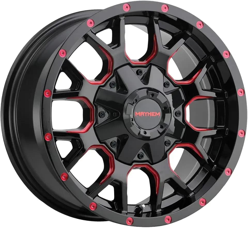 Mayhem Wheels Mayhem 8015-2952BTR Warrior 8015 Black W/Prism Red 20X9 5-127/5-139.7 0mm 87mm