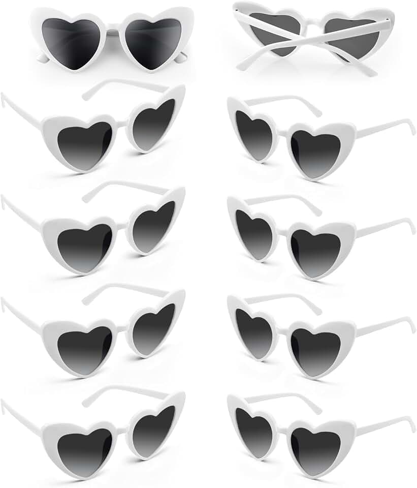 CHRORINE 6/10/20 Brillen Herz Sonnenbrillen Party Sonnenbrille Bachelorette Sonnenbrille für Damen Hochzeitsfeier Hochzeit Brautjungfer Partygeschenk Zubehör