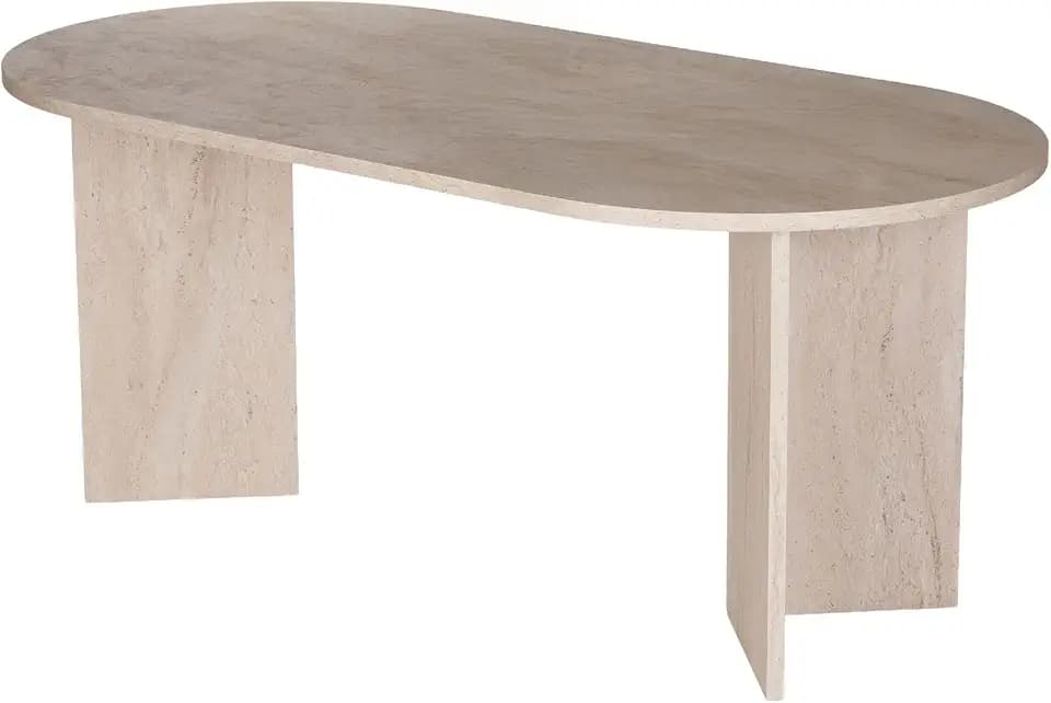Eleganter Esstisch, Travertine-Farbe, 180 x 75 x 89,5 cm | 100% melaminbeschichtete Spanplatte, 25 mm Stärke | perfekt für Moderne Essbereiche
