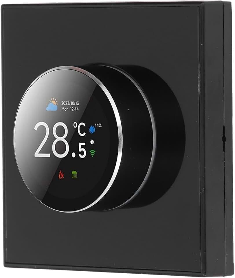 Hyuduo Smartes Thermostat mit Drehknopf, 1,32-Zoll-TFT-Bildschirm, Sprachsteuerung für Heizung, Fernbedienung, Farbambiente-Blenden, Benutzerfreundlich, Energieeffizient