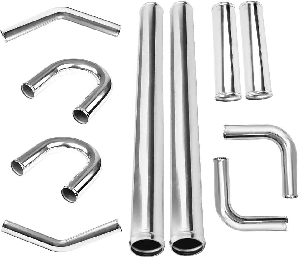 10PCS 2.75" Aluminum Intercooler Piping Kit, Universal DIY Custom Pipe Straight & U-Bend Elbow Tube Kits