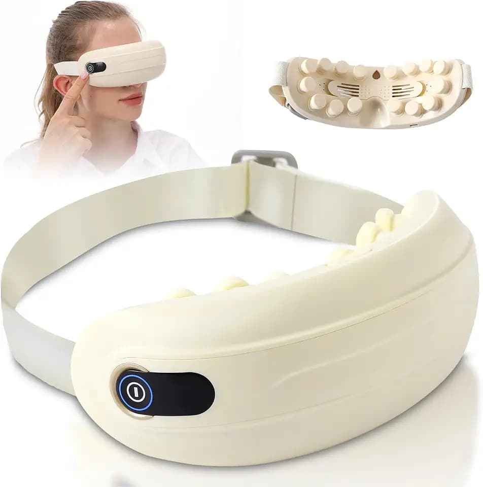 Steam Eye Massager with Heat, 4 Modes of Vibration Massage with Bluetooth Music - Electric Massager Lightweight & Portable, Relieves Fatigue, Type-C Fast Charging, Gifts