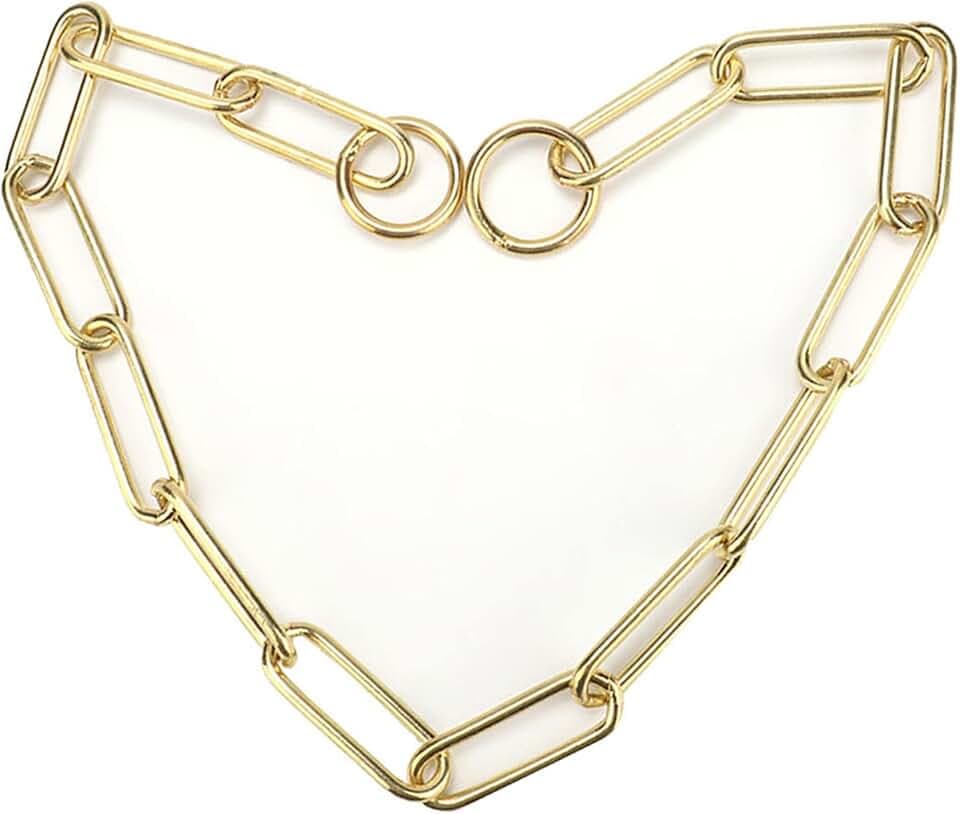 Joyzan Hundehalsband für Hunde, Hundehalsbänder, Kauversuch, Gold, Halbstrobe aus Metall, strapazierfähig, klein, mittelgroß, Training, Füße, Sicherheitskontrolle