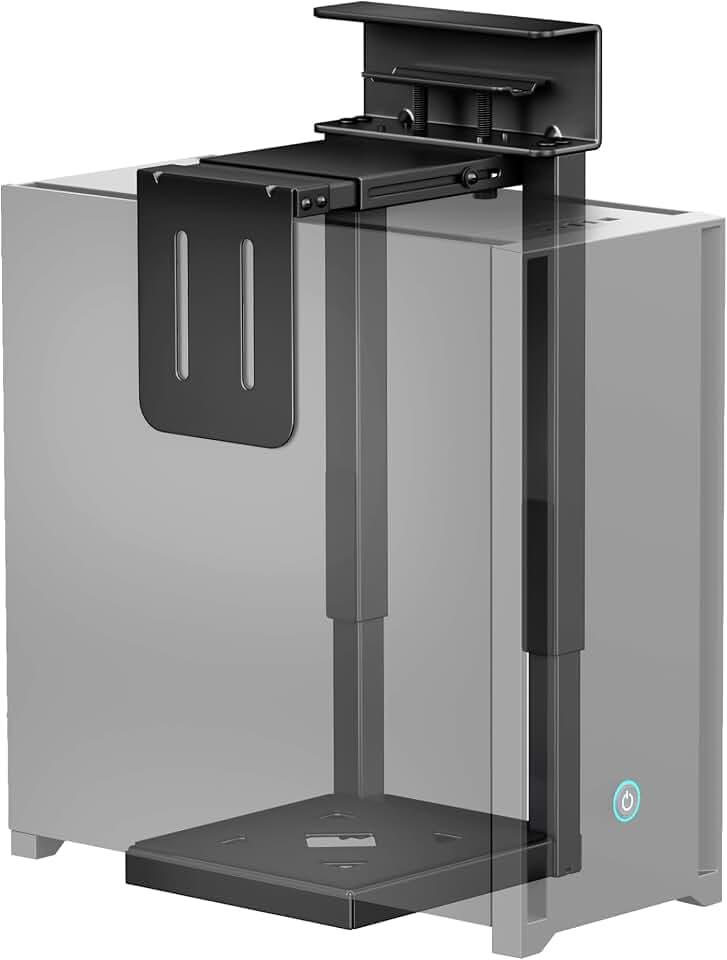 monTEK Under Desk PC Mount, Fits 16.1-25.6" PC Cases, Max 66lbs, Black