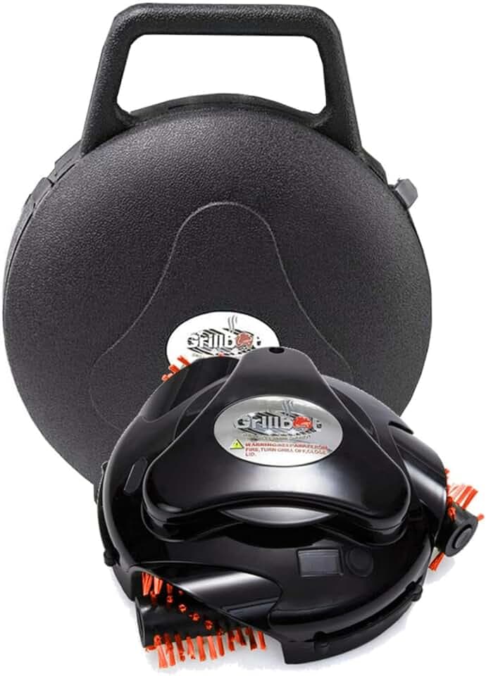 Grillbot Electric Grill Brush with Case, Automatic Cleaning Robot, Black