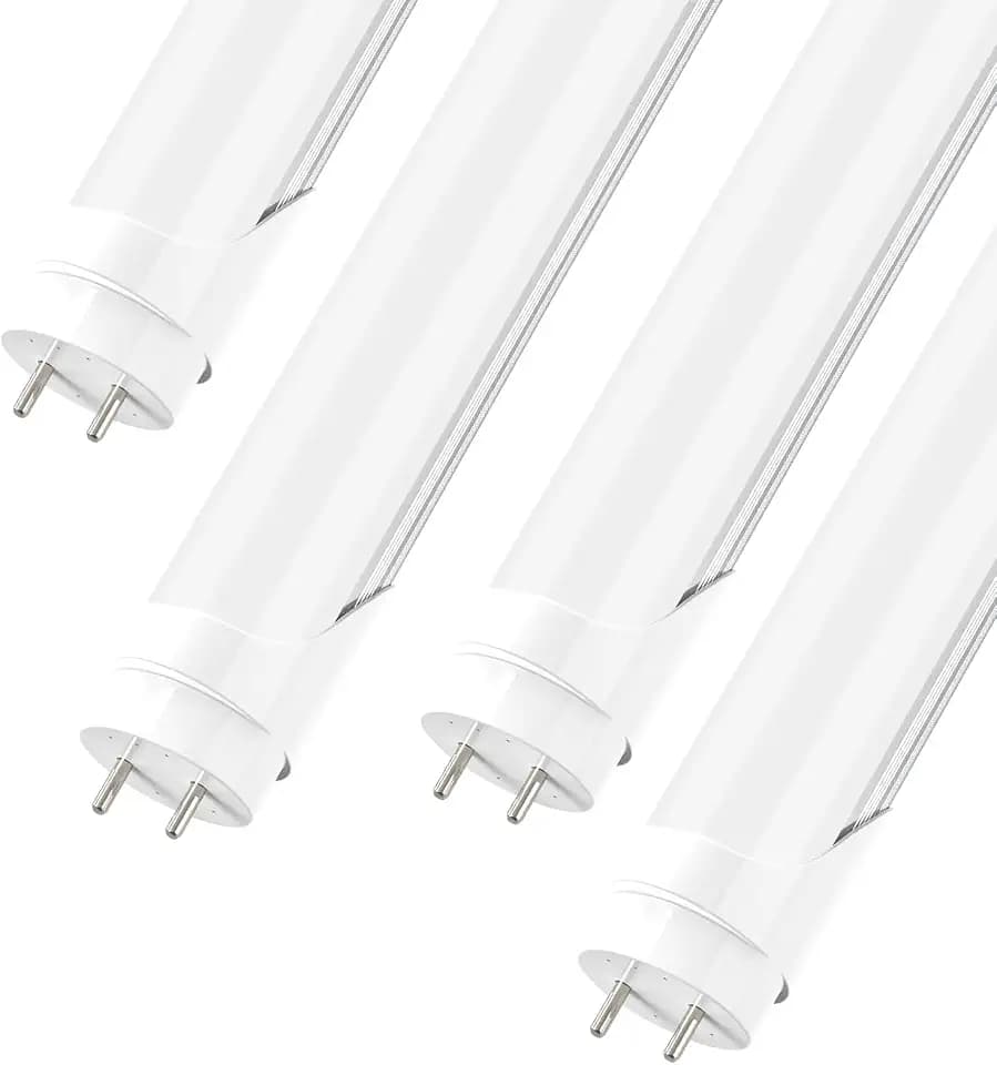 JESLED T8 4FT LED Light Bulbs, 24W 3200LM 6000K Frosted Type A+B, 4 Pack
