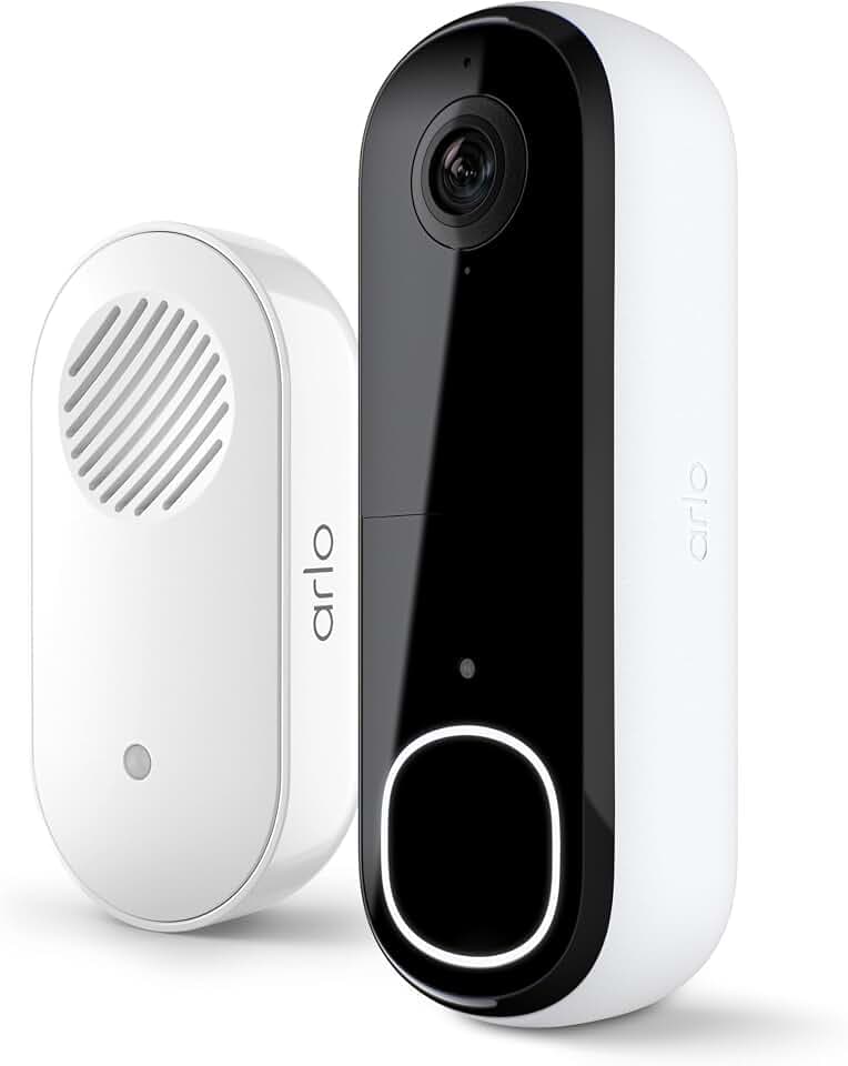 Arlo Video Doorbell 2K (2nd Gen) Wireless or Wired - 1-Cam + Chime