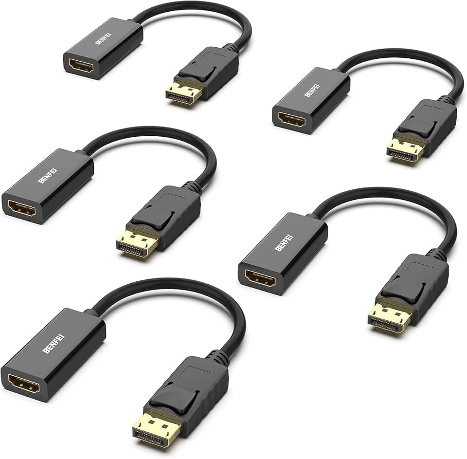 BENFEI 4K DisplayPort to HDMI Adapter 5 Pack, Uni-Directional