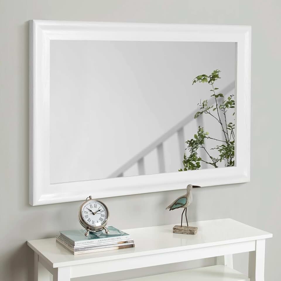 White Wall Mirror for Bathroom,Rectangle Large 30 x 40 inch Vanity Mirrors
