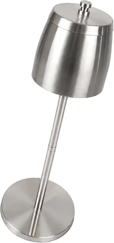 Relaxdays Standaschenbecher, höhenverstellbar 36-68 cm, Edelstahl, silber