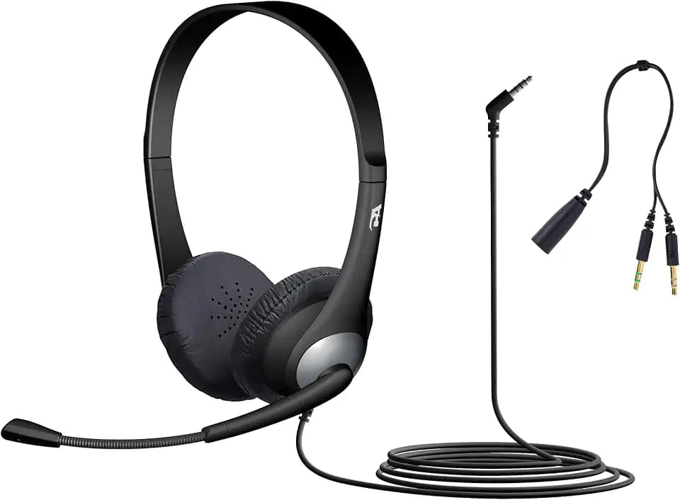Cyber Acoustics AC-204 Stereo Headset with Ambidextrous Boom Mic
