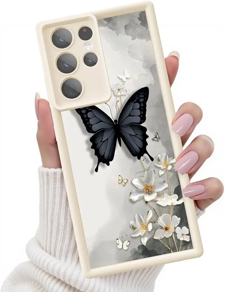 Case for Samsung Galaxy S22 Ultra, Silicone Shockproof Cover Women