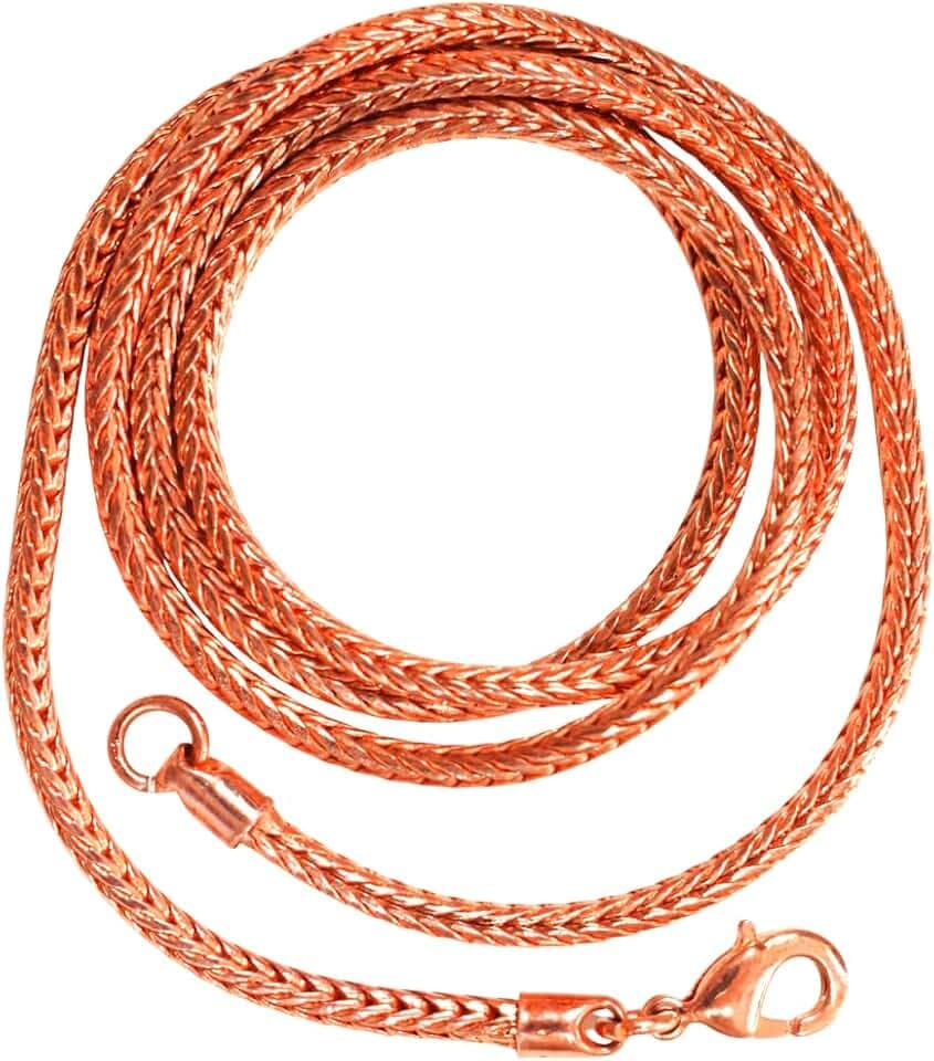 Pure Copper Snake Chain Necklace for Men & Women, Heavy Solid Copper Statement Jewelry Gift, Multiple Lengths (16–26 Inch)