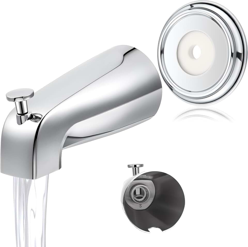 Thread On 5-1/4 Inches Bathroom Tub Spout with Diverter, Chrome