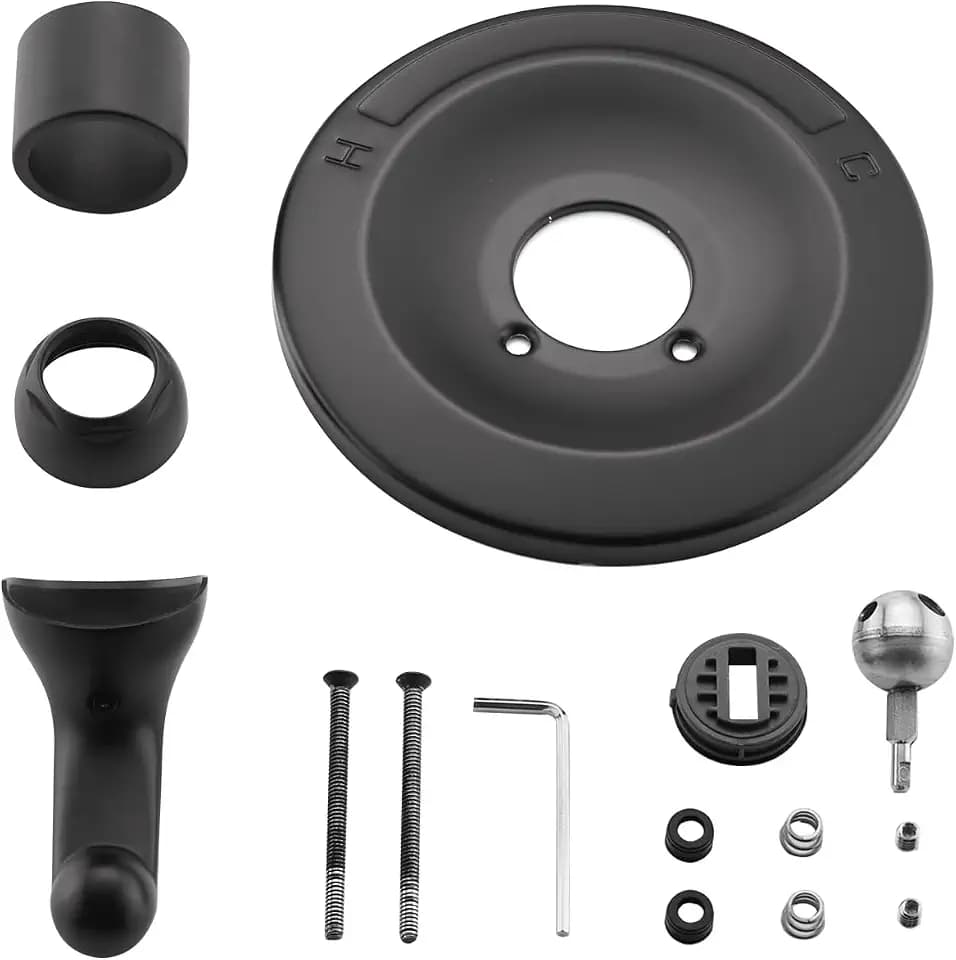 Trim Kit Compatible with Delta 600 Series RP54870 Replacement, Single Lever Handle with Escutcheon Plate and Screw Kit, Bathtub Renovation & Repair, Matte Black