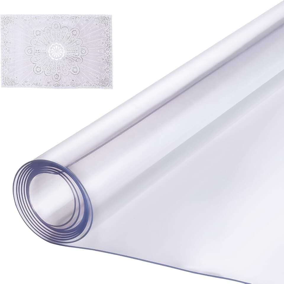 VEVOR Plastic Table Cover, 36 x 54 Inch 1.5 mm Thick Clear Table Protector, Rectangle PVC Desk Mat, Waterproof & Easy Cleaning Desk Pad Tablecloth, for Office, Dresser, Dining Room, Night Stand