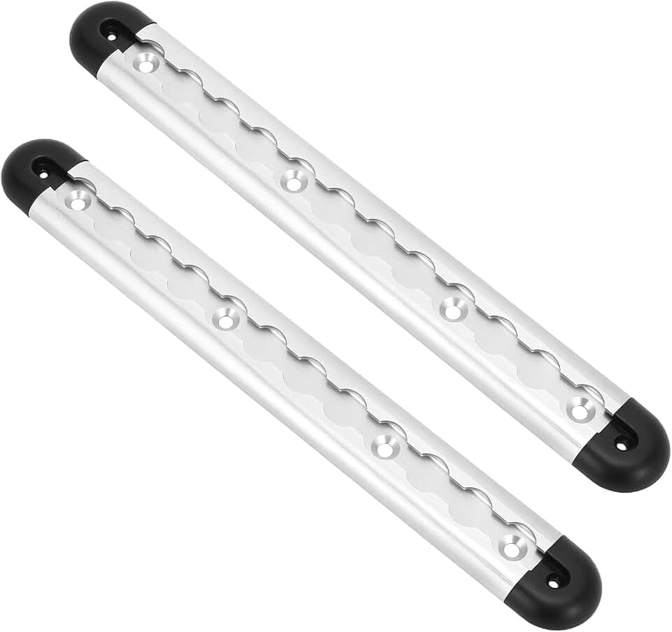 QWORK® 2Stk. 30cm Aluminium Airlineschiene mit 4 Endkappen, Ladungssicherung Zurrschienen für LKWs und Wohnmobile