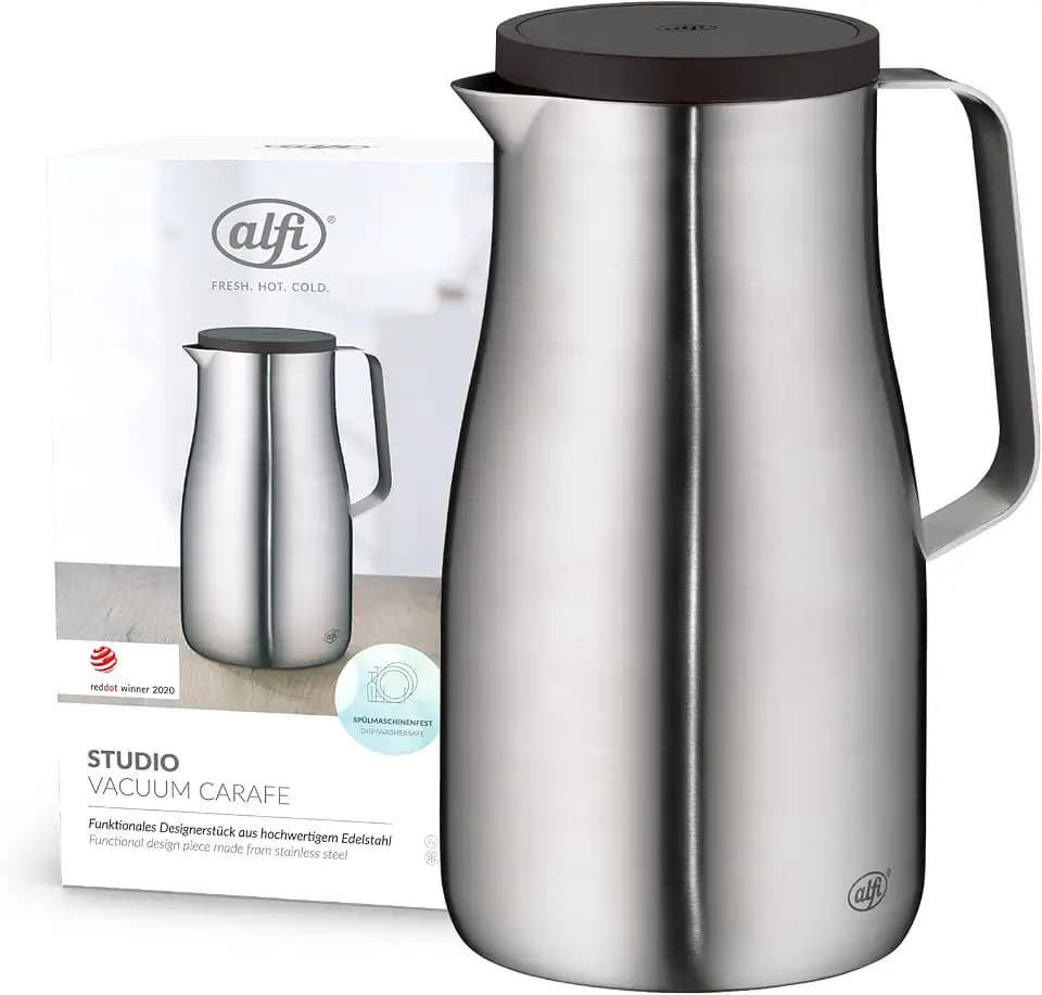 alfi STUDIO TT Isolierkanne 1,00 l, 12 h heiß, Edelstahl matt