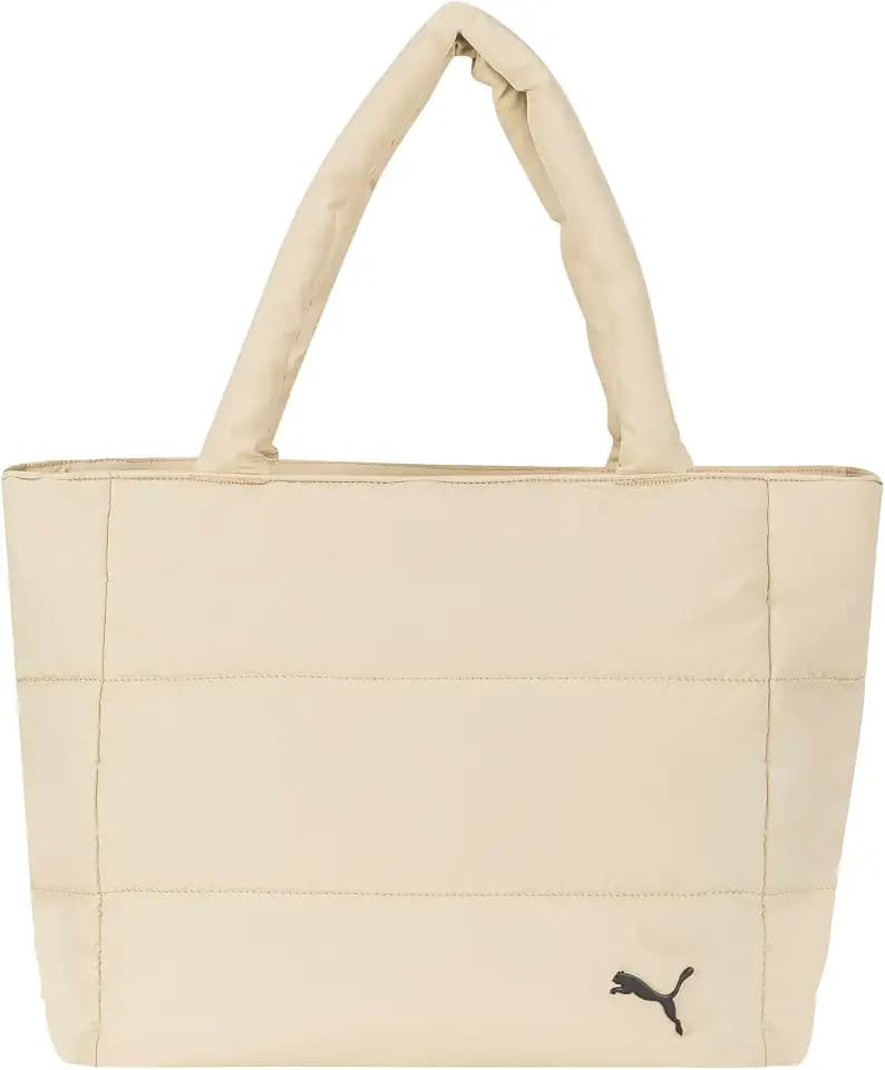 PUMA Women's Plush Soft Nylon Tote with Padded Straps, Zip Closure & Metal Logo Plaque