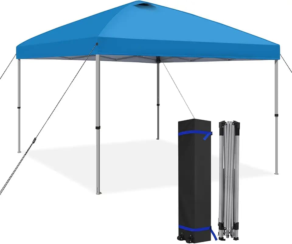 HYPER VENTURE 10x10ft Pop Up Canopy Tent with One Push Setup, Blue