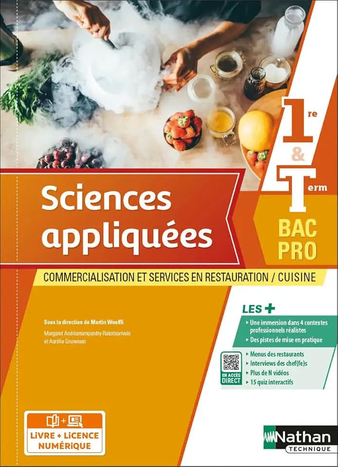 Sciences appliquées - 1re et Term Bac Pro Cuisine Bac Pro CSR - Livre + Licence élève 2022: Commercialisation et services en restauration/cuisine