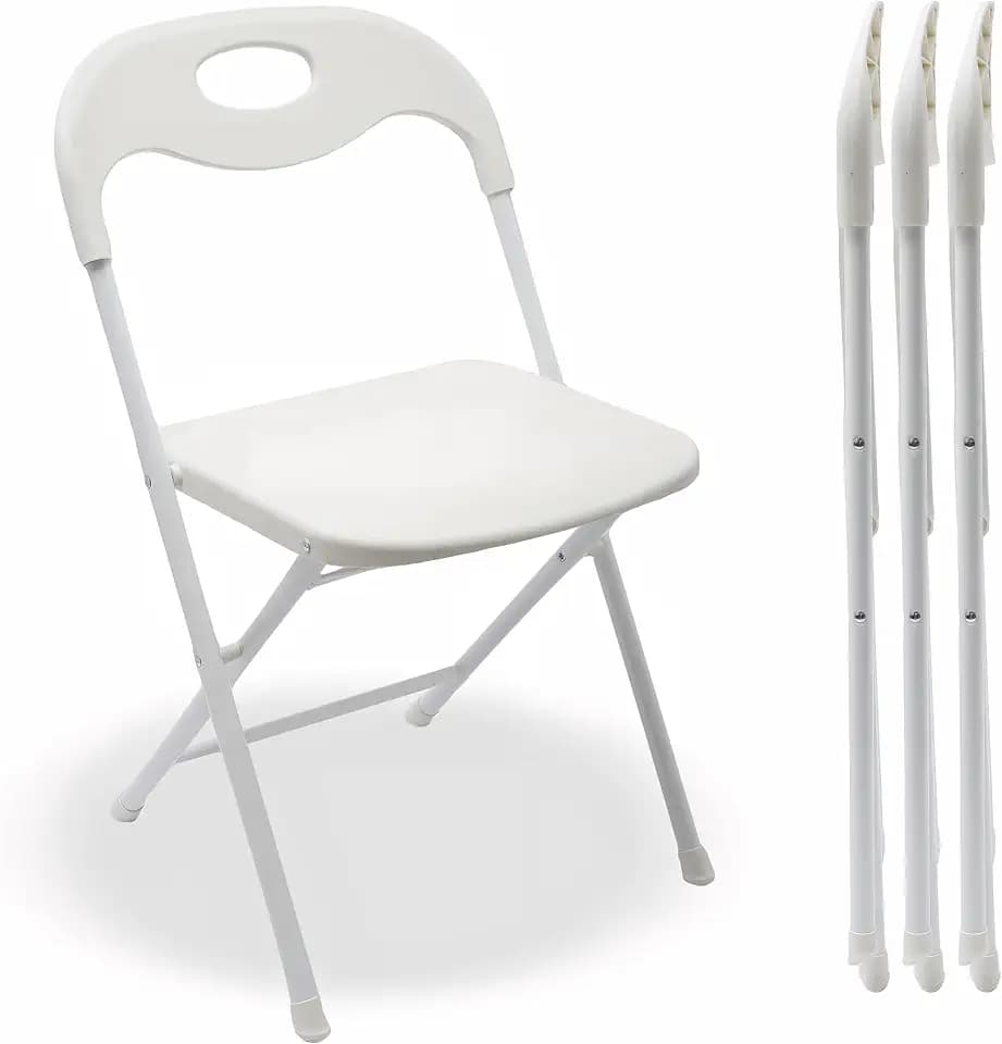 Huacan Klappstühle Set 4 Stück Weiß Klappbare Stühle Belastbar Bis 150 kg Klappstuhl Geeignet für Männer Damen Büro Haus