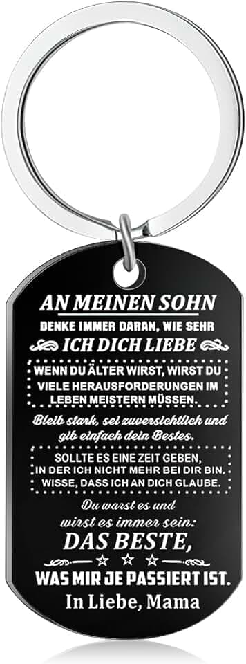 Sohn Geschenke von Mama Papa Schlüsselanhänger Geschenk für ihn Inspirierender Schlüsselanhänger Geschenk für zurück zu Schule Geburtstag Graduierung Weihnachten Jahrestag