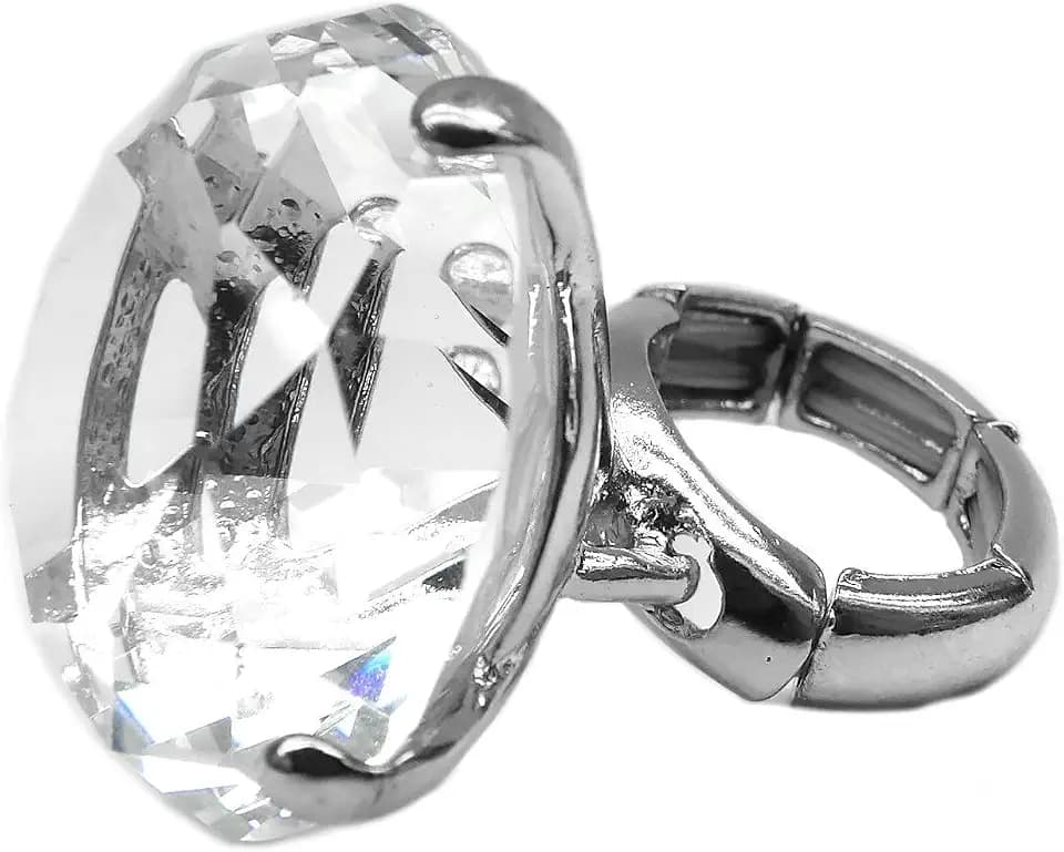 NYFASHION101 Women's Extra Big Rhinestone Fashion Stretch Ring